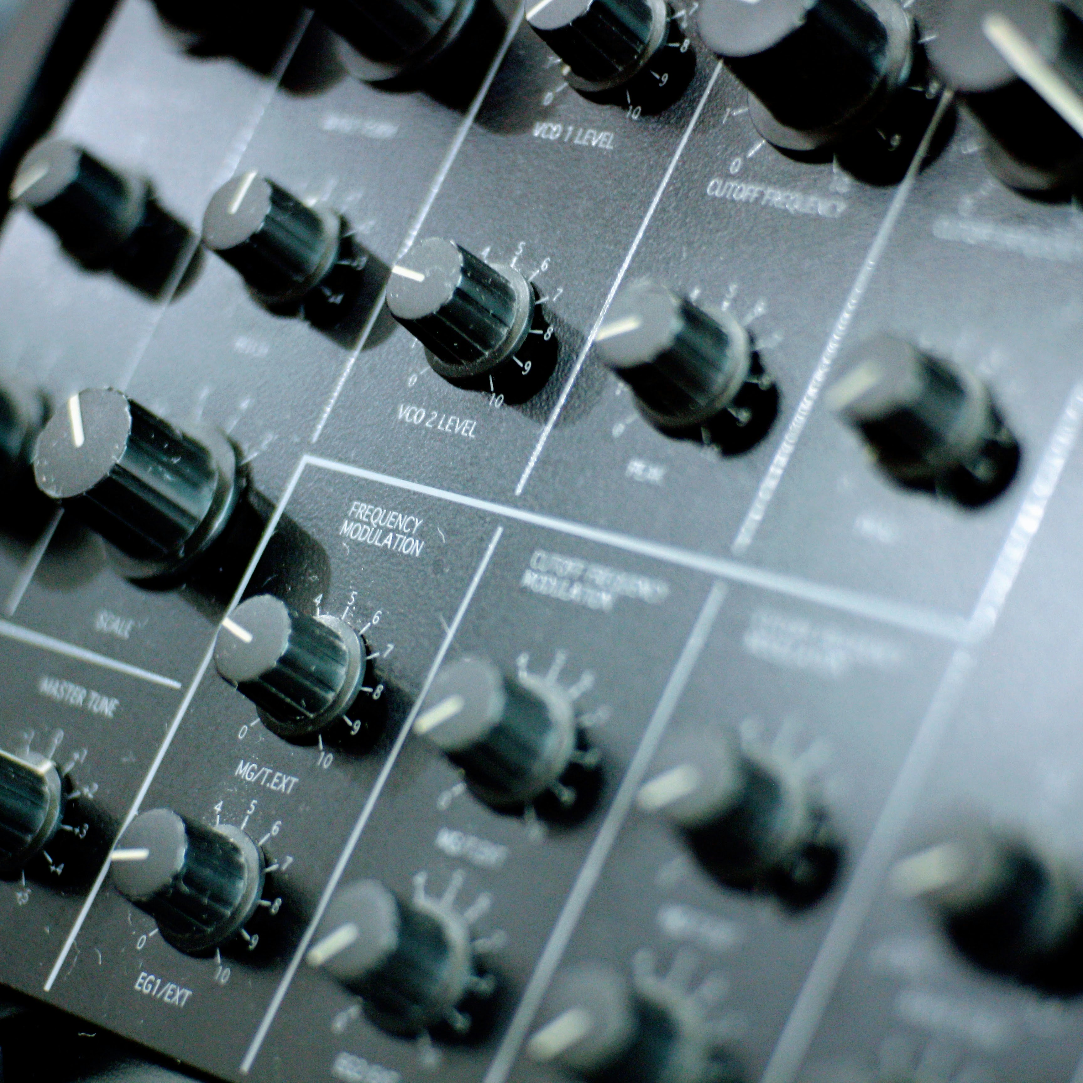 black and white audio mixer