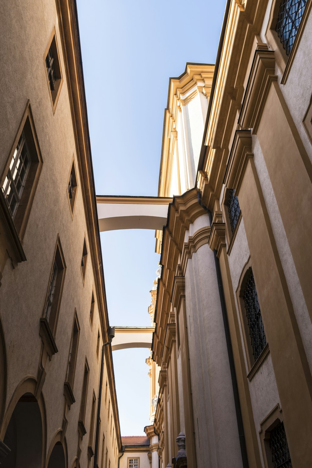 low angle view of beige concrete building