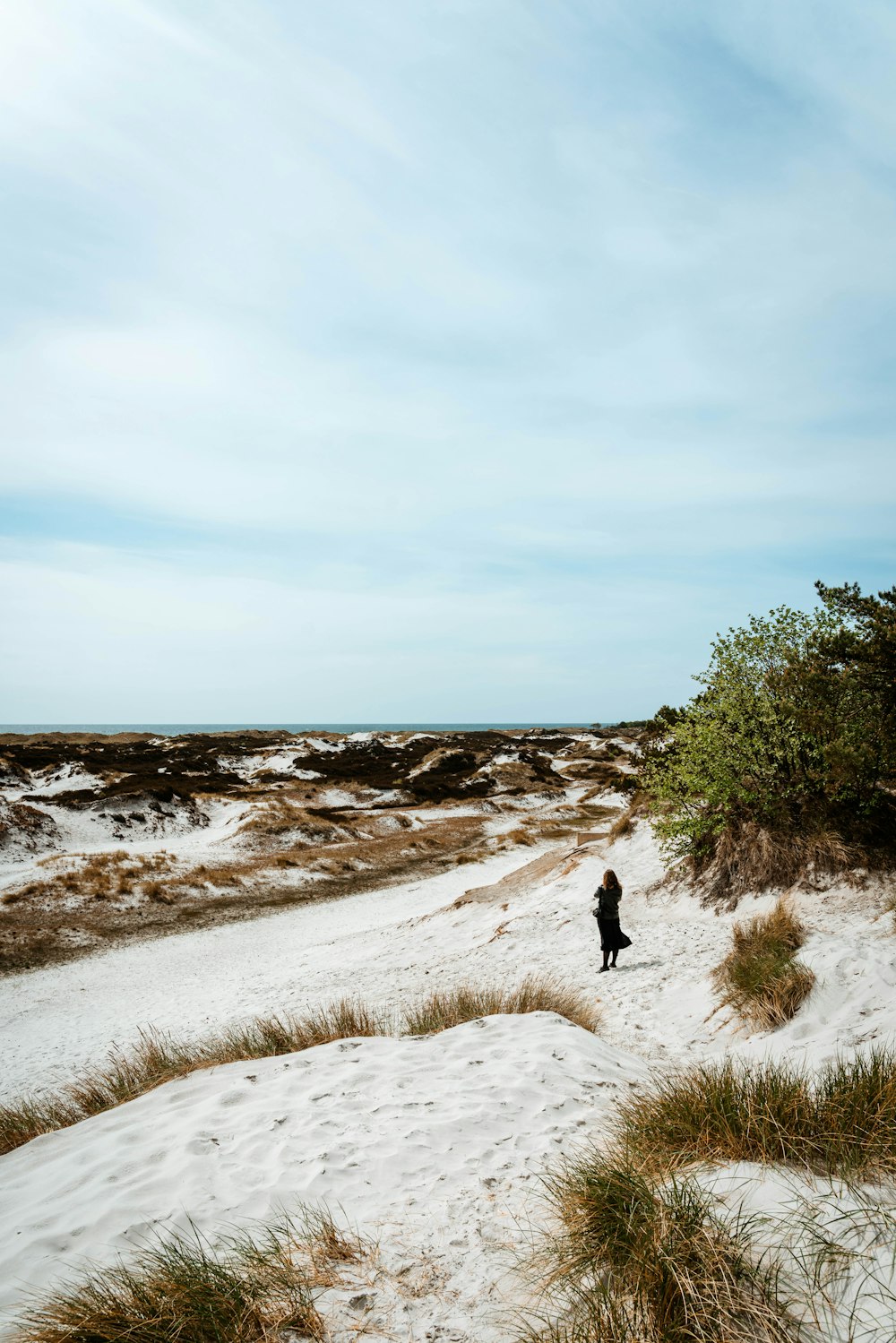 person in black jacket and pants standing on snow covered ground during daytime