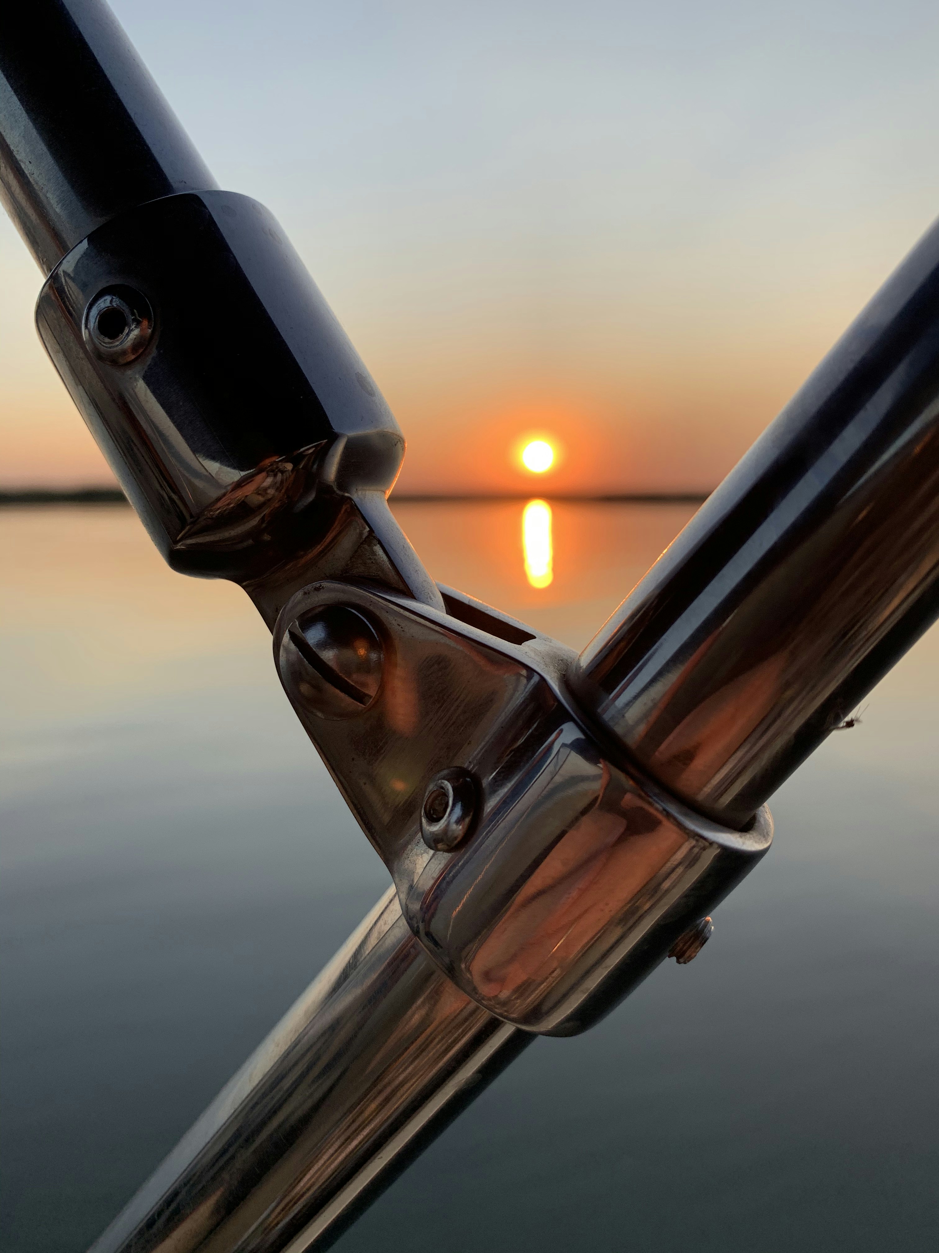 black and silver bicycle handle bar