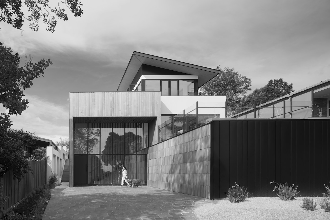 Townhouse interior shown as a neutral material study