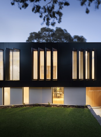 black and white concrete building