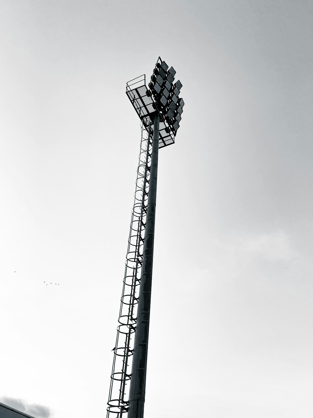 black and white tower under white sky