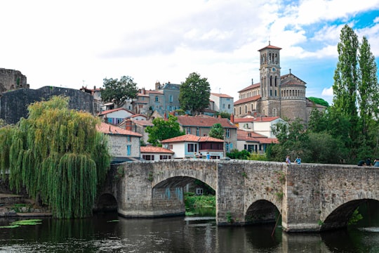 white and brown concrete bridge over river in Clisson France