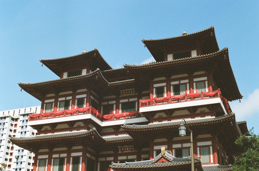 red and black temple under blue sky during daytime