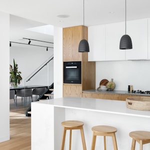 black and white kitchen island