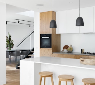 black and white kitchen island