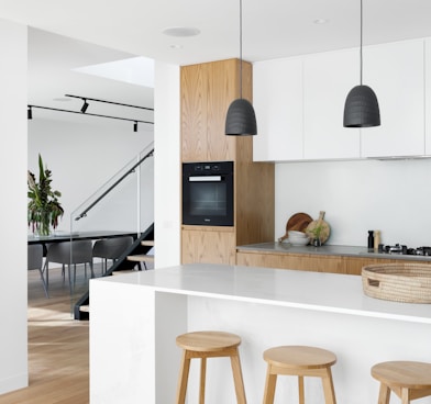 black and white kitchen island