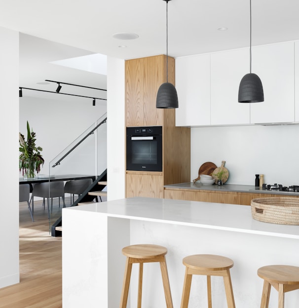 black and white kitchen island