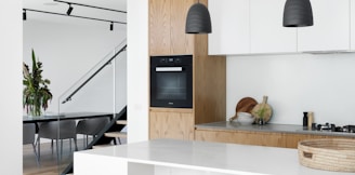 black and white kitchen island