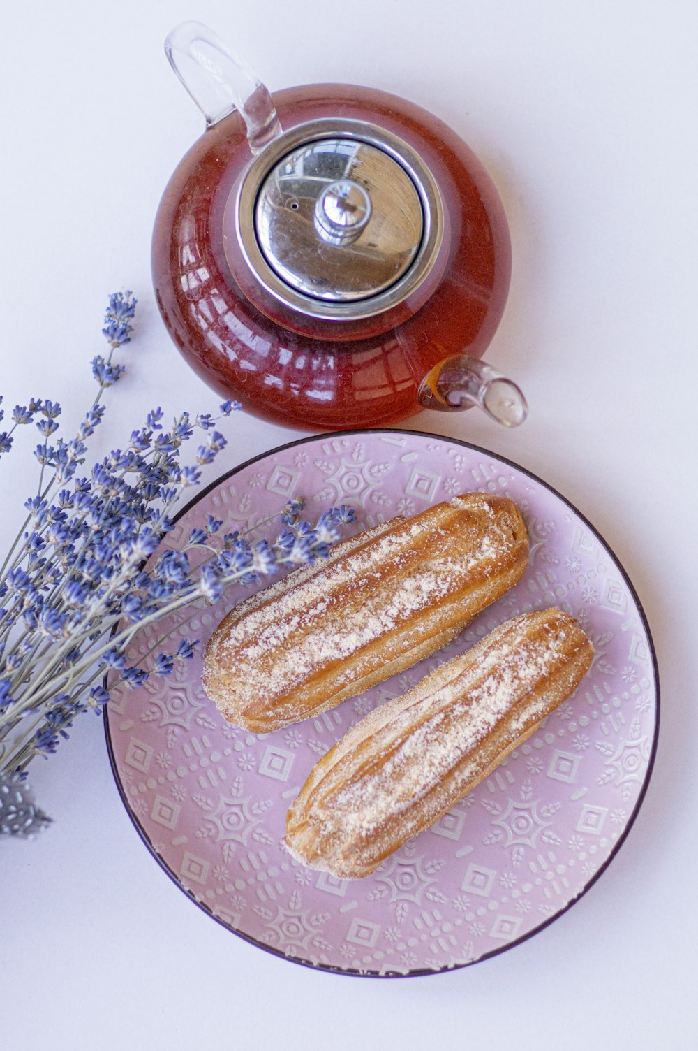 brown bread on red ceramic plate