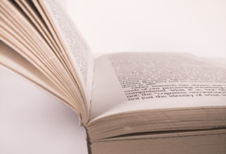 Close-up shot of open books with rich textures and typography.