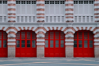 red and white concrete building