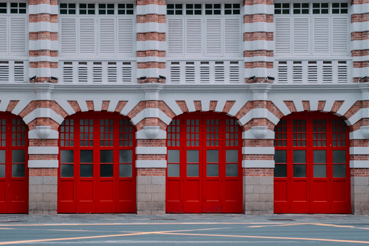 red and white concrete building