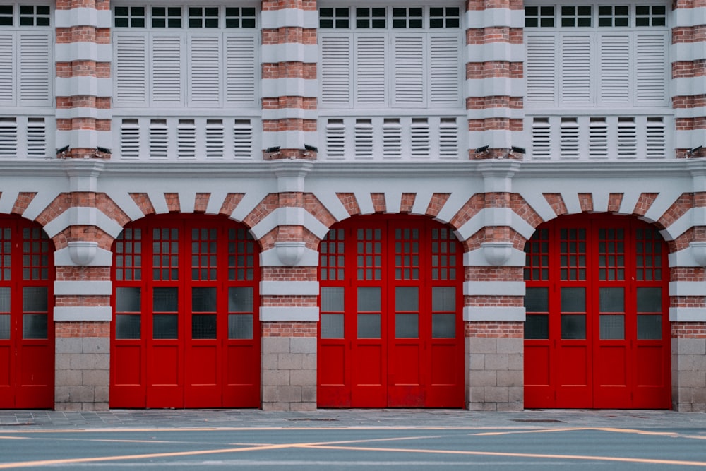 red and white concrete building