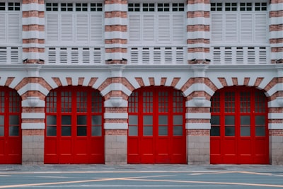 red and white concrete building