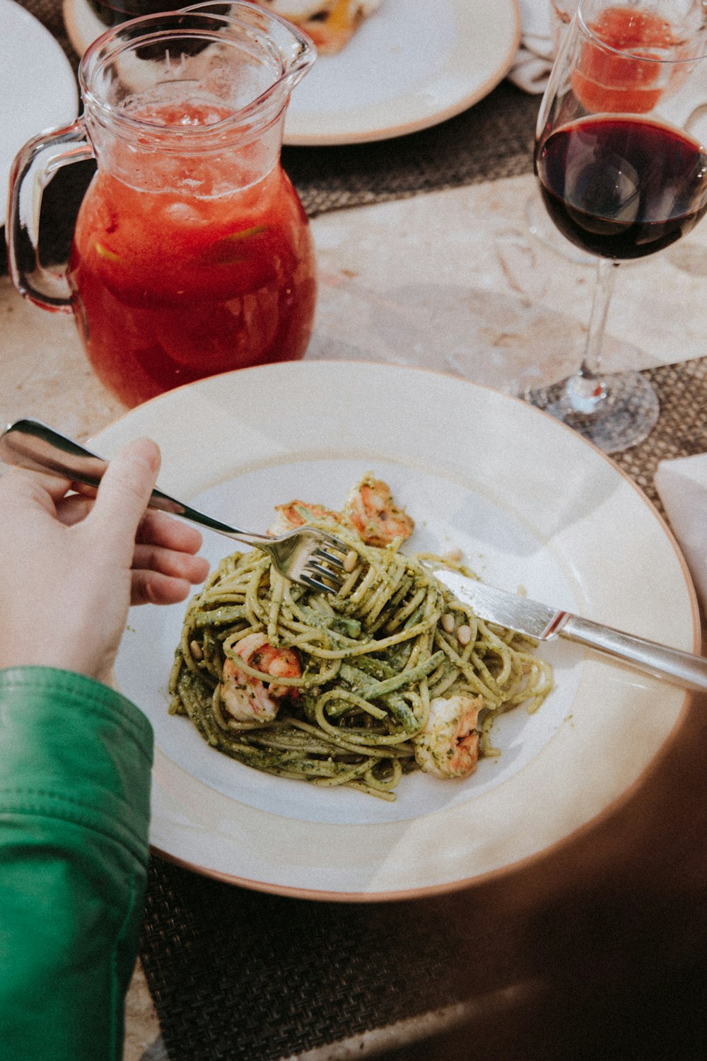 pasta on white ceramic plate