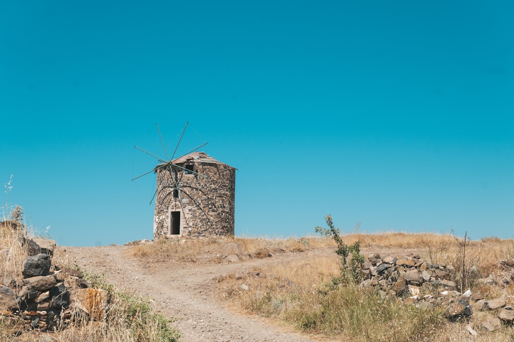 brown concrete building on brown field under blue sky during daytime