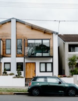 Cozy newly built family house with a small garden in front.