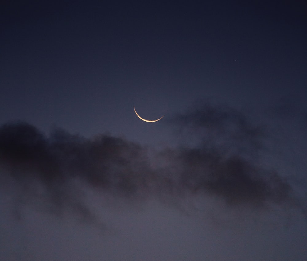 crescent moon in the sky