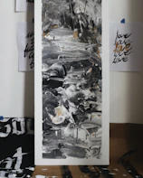 An elegant white and gold abstract painting that feels like a soft, loving hug on the wall.