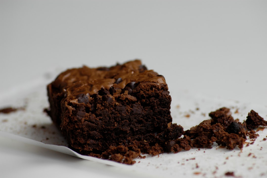 chocolate cake on white ceramic plate