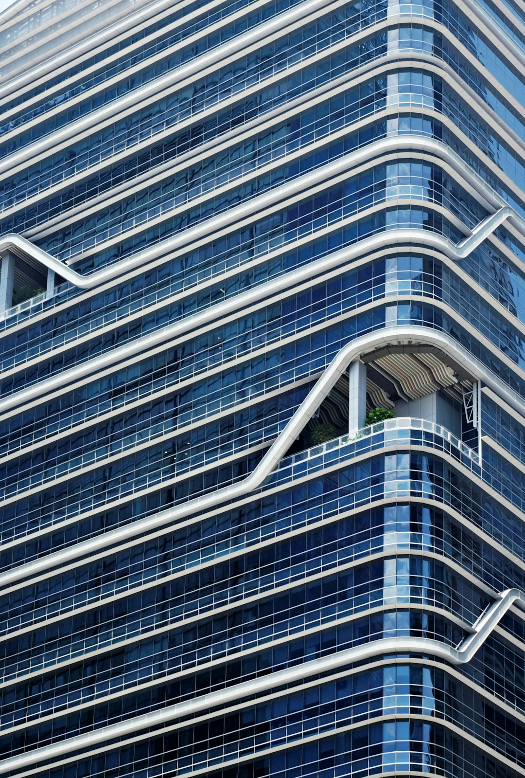 white and blue concrete building