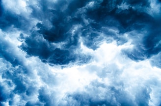 white clouds and blue sky