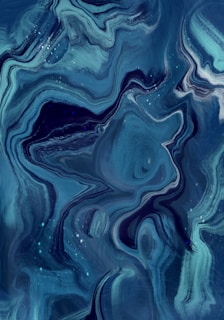 blue and black abstract painting