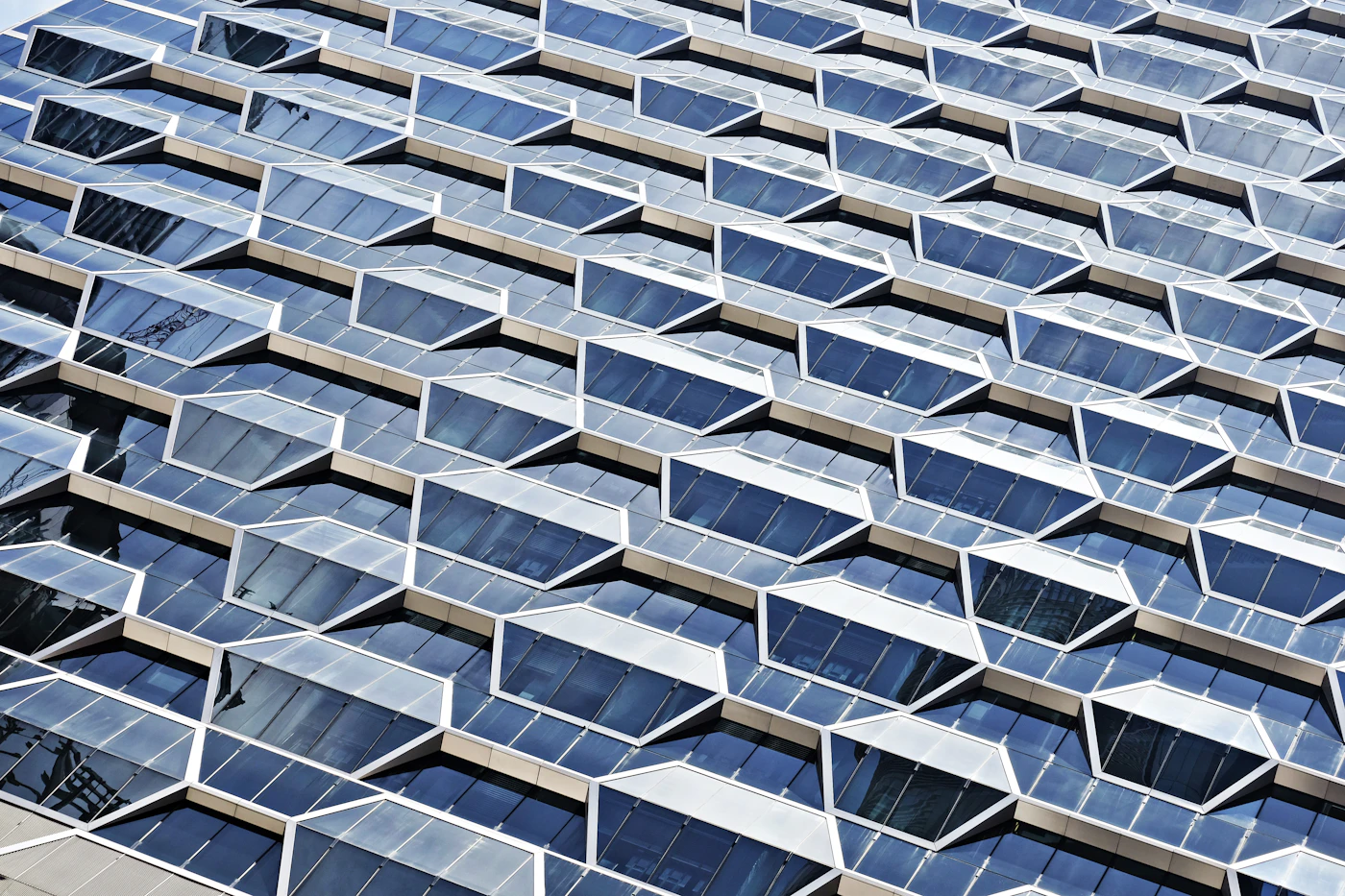 Geometric facade of a contemporary property development