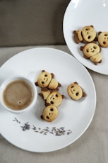 white ceramic plate with cookies
