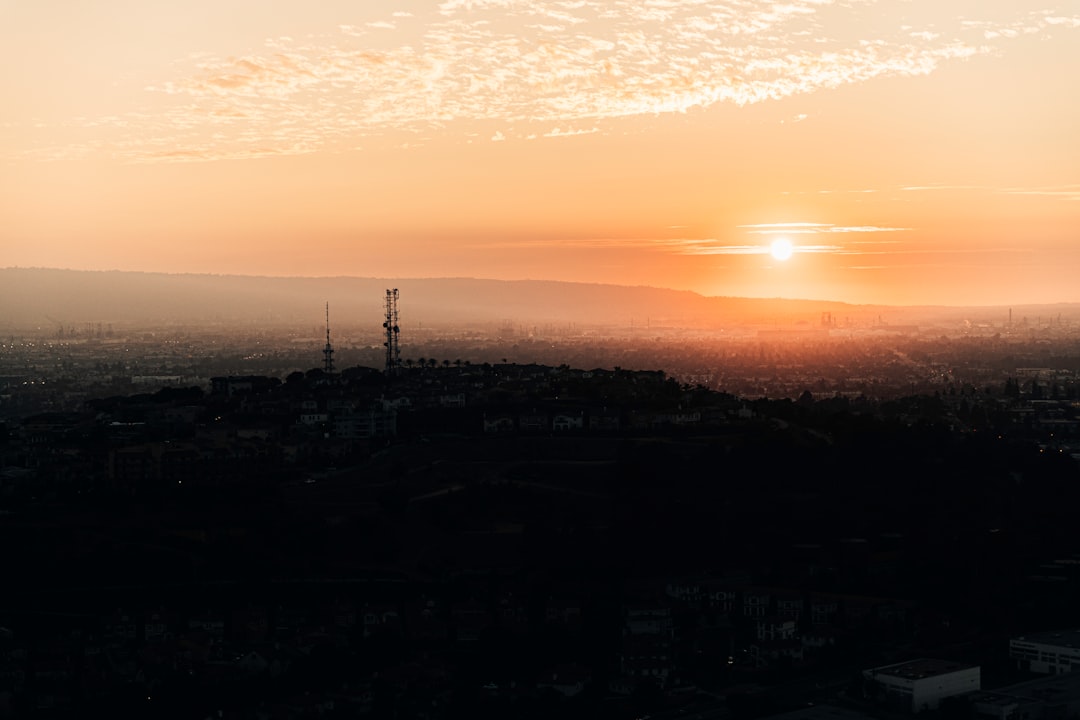 silhouette of mountain during sunset