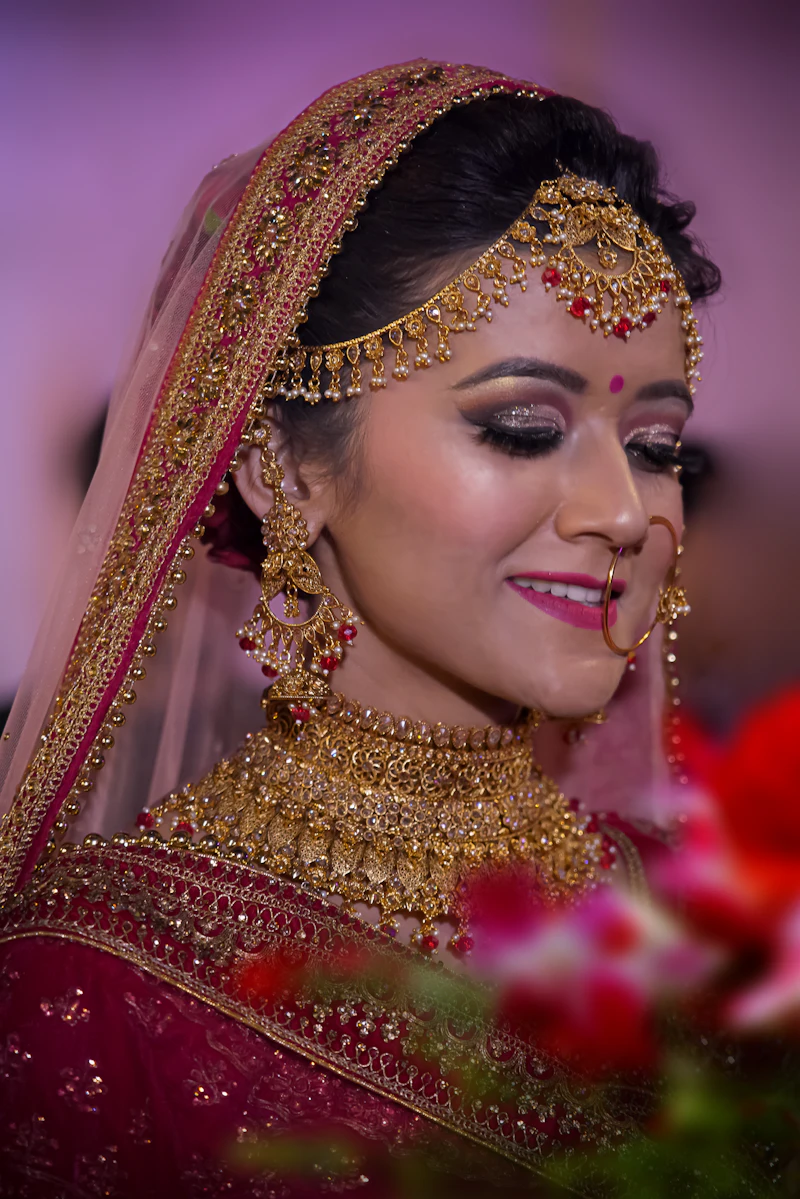 Bride wearing traditional jewellery