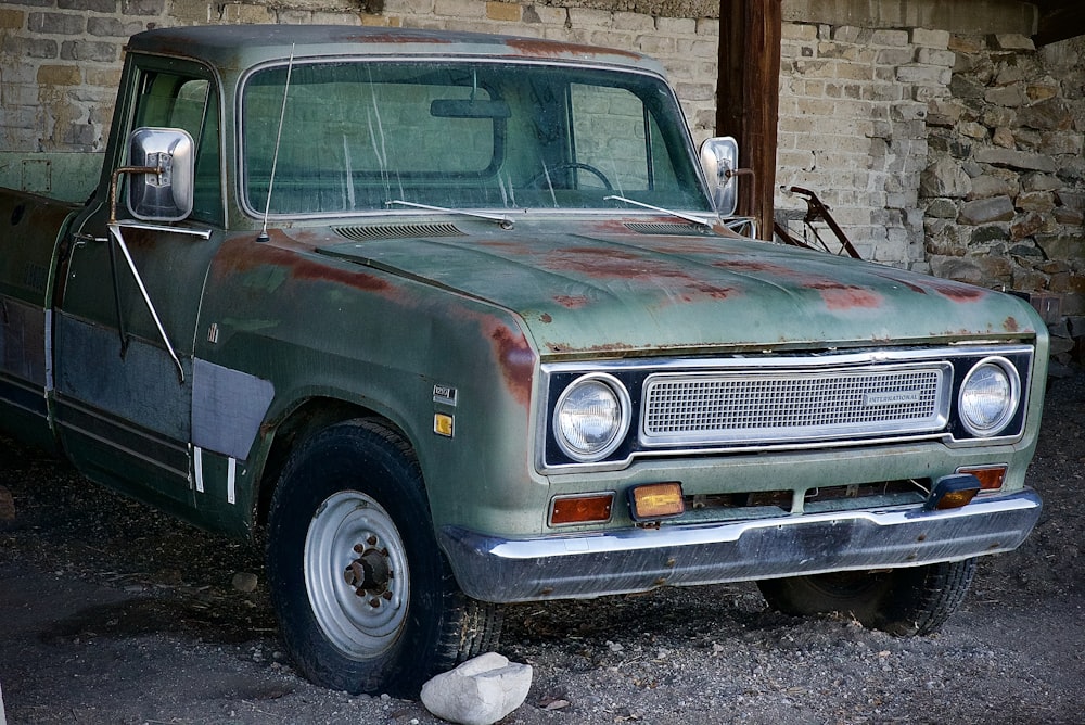 green and brown chevrolet car