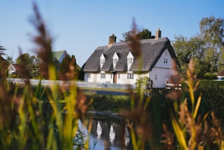white and brown house beside river during daytime