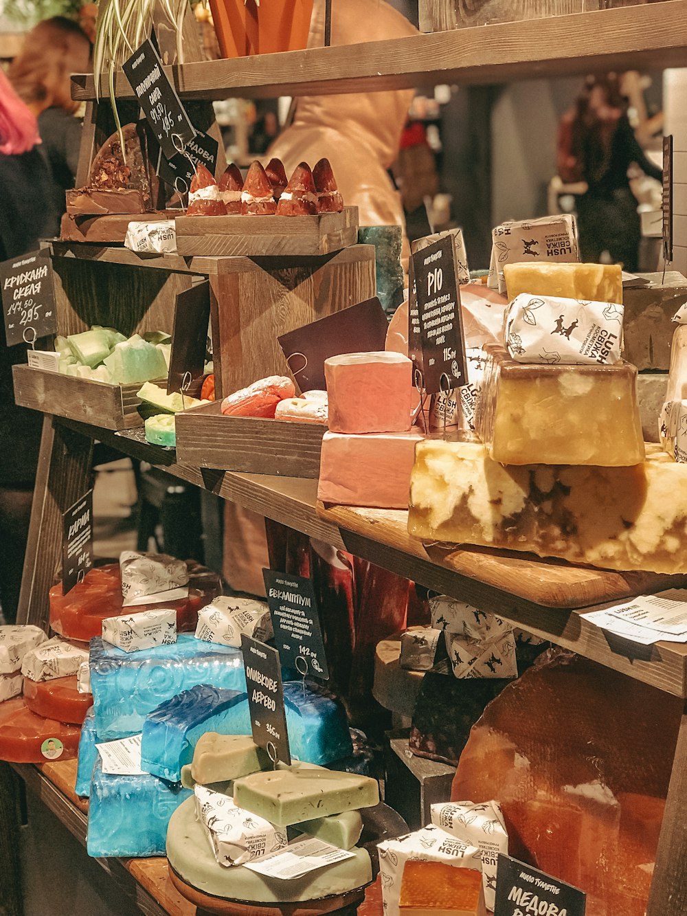 assorted food on brown wooden table