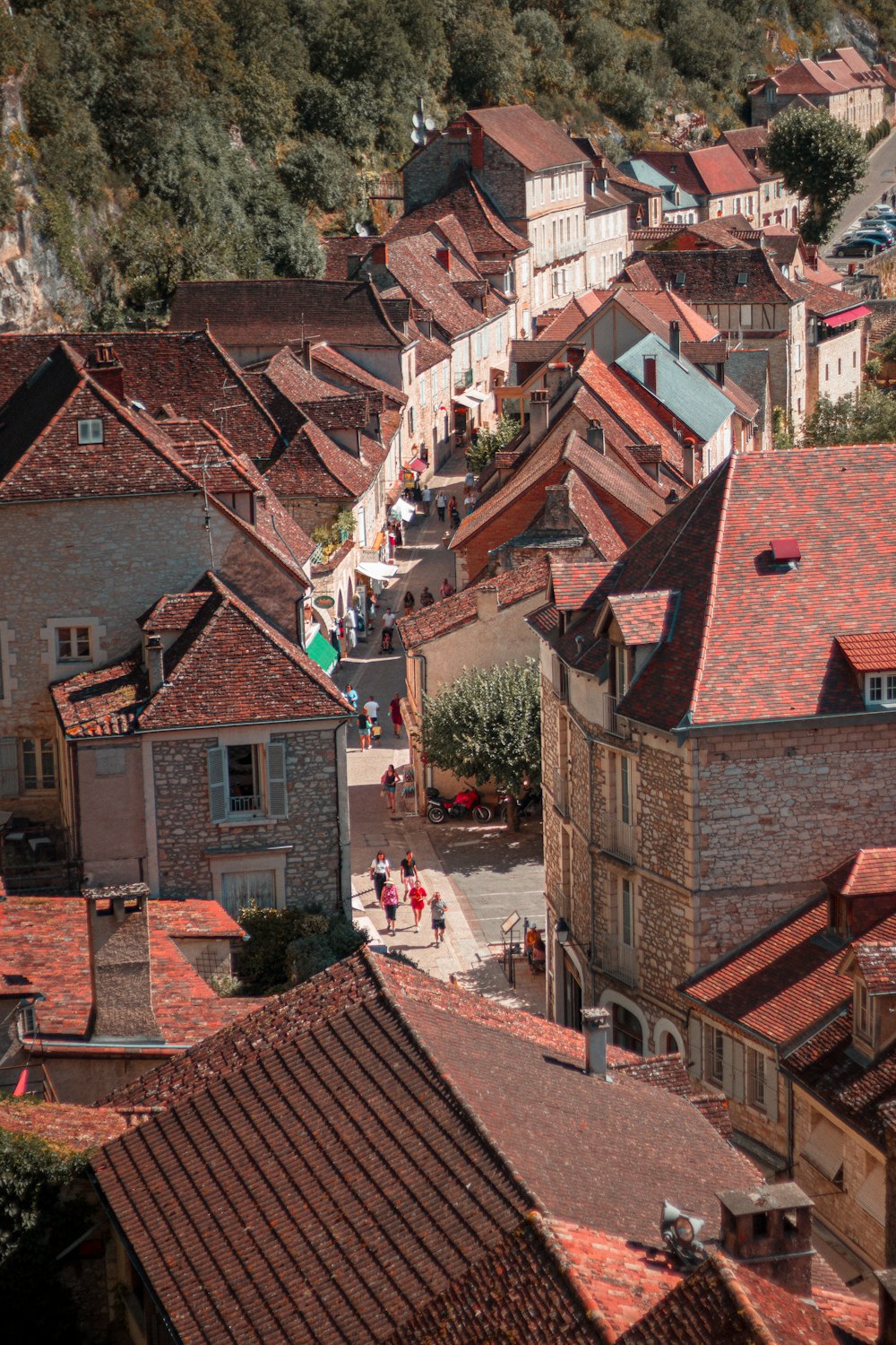 brown brick houses during daytime