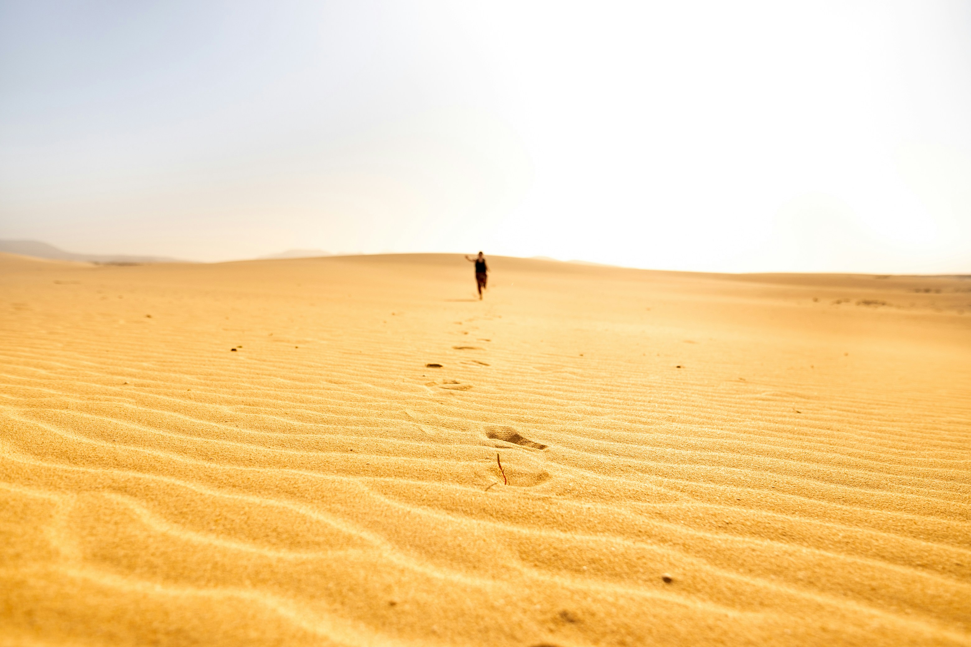 砂丘を歩く人