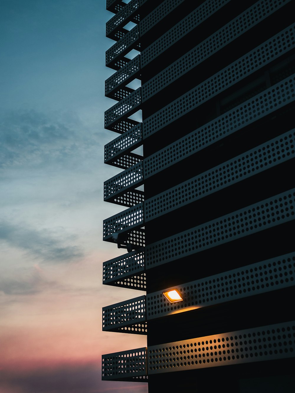 black high rise building during night time