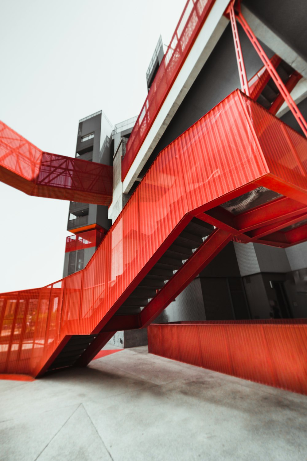 red and black concrete building