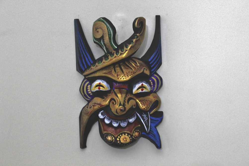 blue and gold dragon wall decor