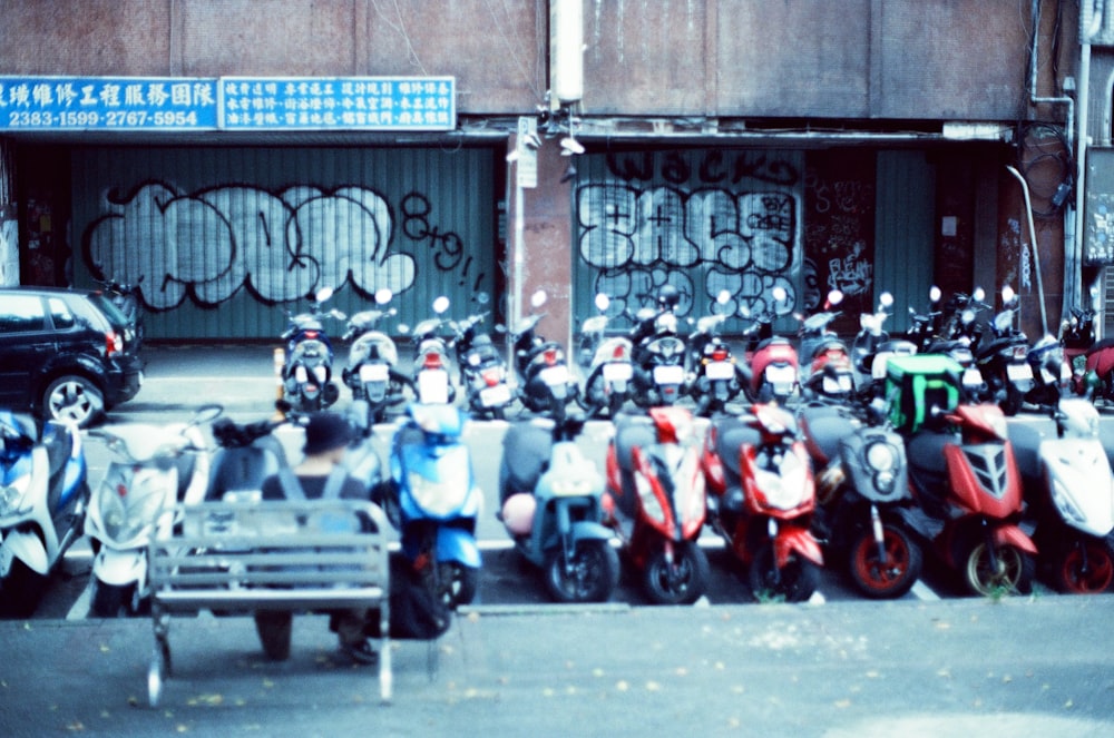 parked motorcycle on parking lot