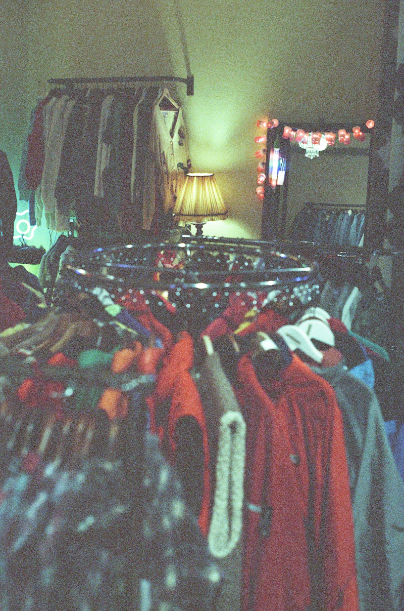 Clothes hanging on a secondhand rack