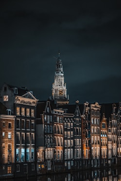 brown and white concrete building during nighttime