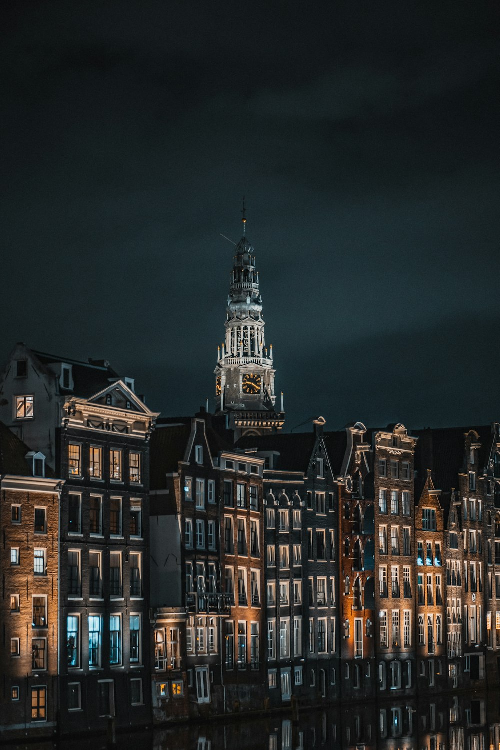 brown and white concrete building during nighttime