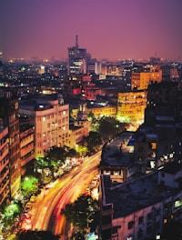 time lapse photography of city during night time