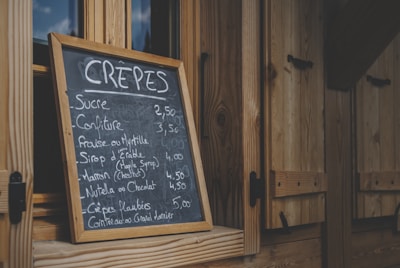 black chalk board on brown wooden wall