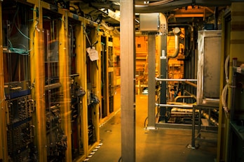 Server room with racks of high-capacity servers humming