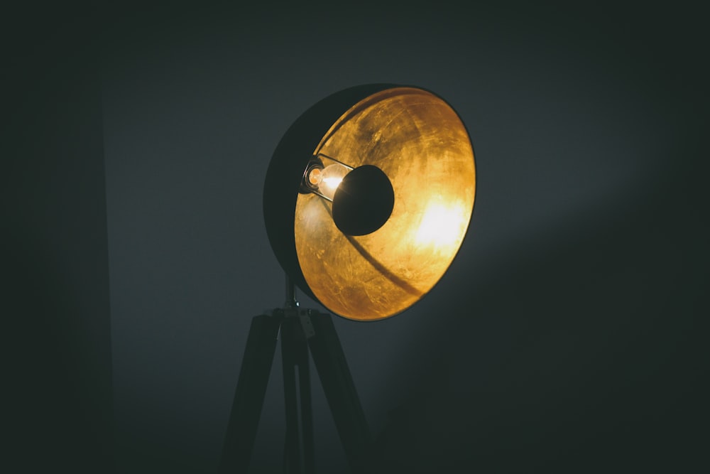 black and brown round lamp