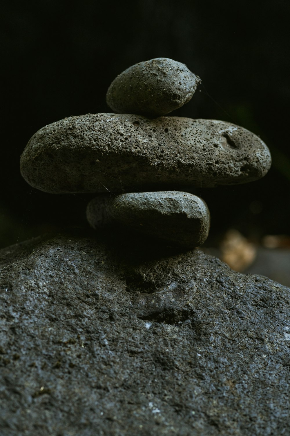 gray and black stone fragment